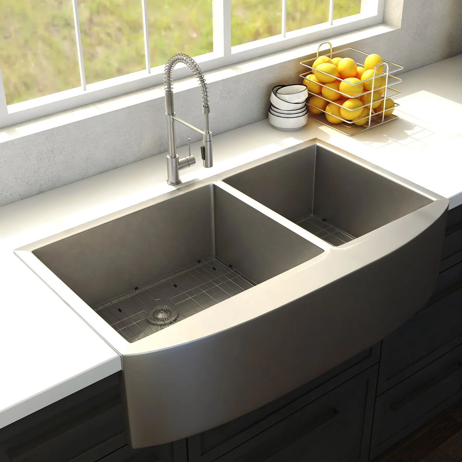 ZLINE Courchevel 36" Stainless Steel Farmhouse Undermount Double Bowl Sink