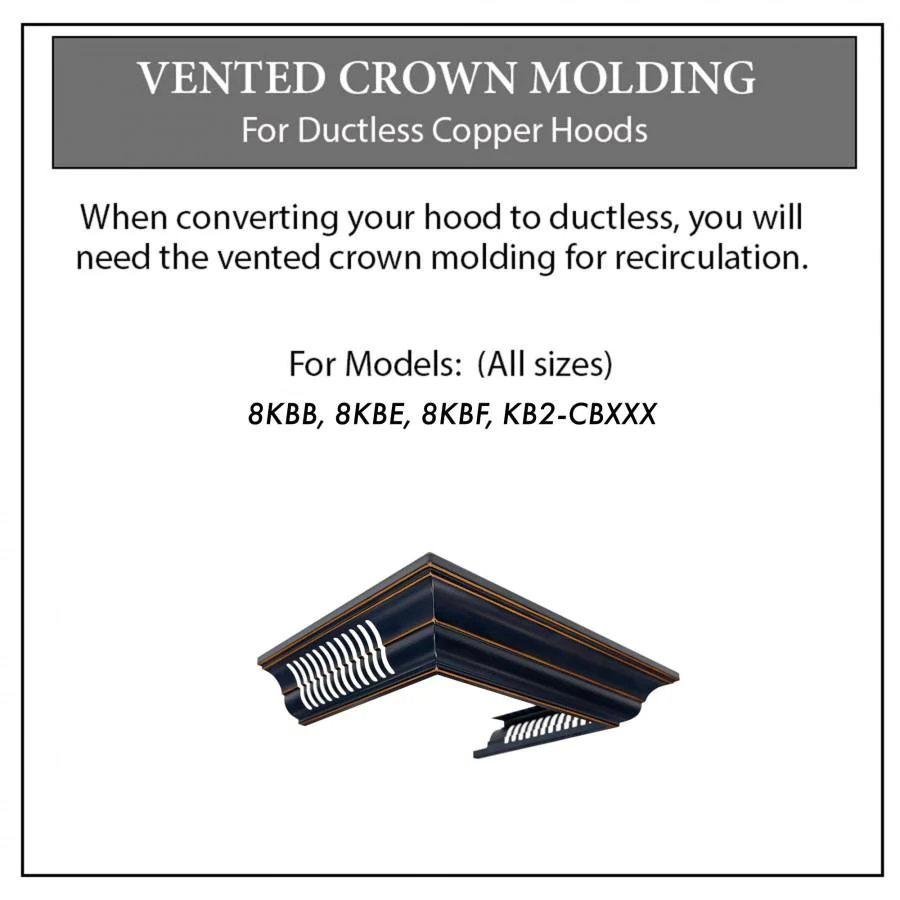 ZLINE Crown Molding With Vents for Designer Copper Range Hood (CM6V-8KBB)