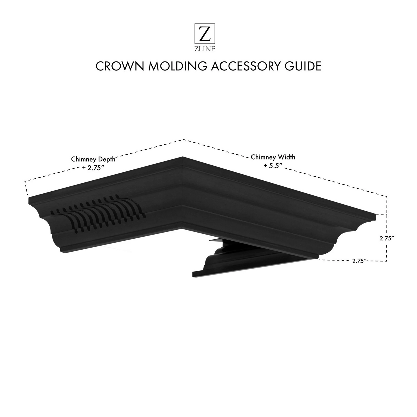 ZLINE Crown Molding in Stainless Steel With Built-in Bluetooth Speakers (CM6-BT-GL5i)