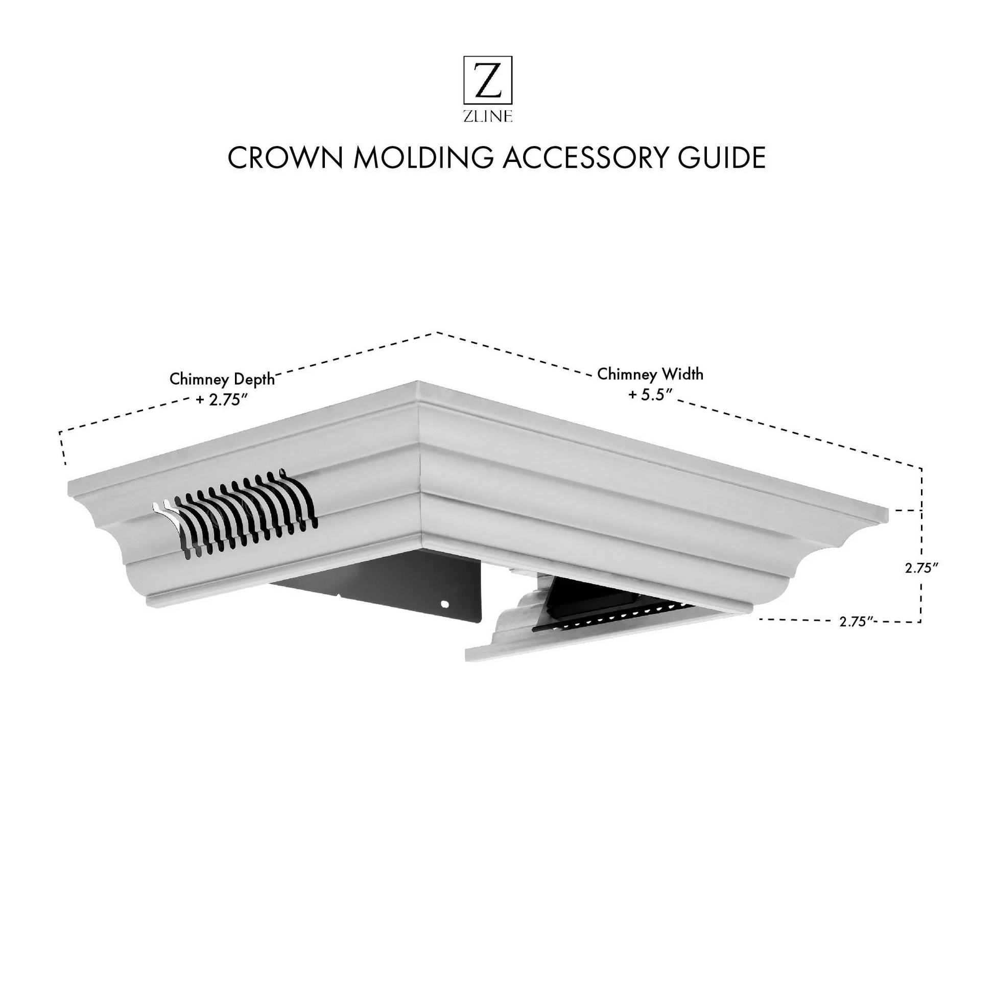 ZLINE Crown Molding in Stainless Steel With Built-in Bluetooth Speakers (CM6-BT-KN/KN4)