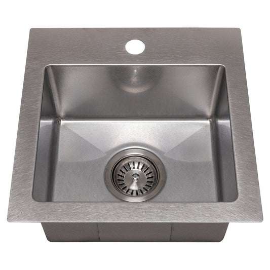 ZLINE Donner 15" DuraSnow Stainless Steel Topmount Single Bowl Bar Sink