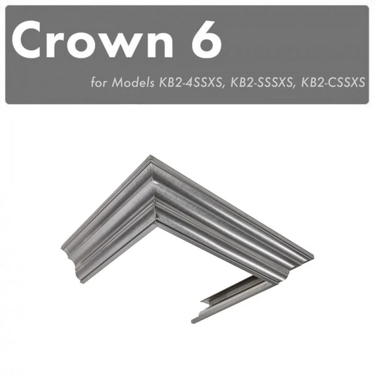 ZLINE DuraSnow Stainless Steel Crown Molding Profile 6 for Wall Mount Range Hoods (CM6-KB-S304)
