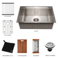 ZLINE Garmisch 27" DuraSnow Stainless Steel Undermount Single Bowl Sink With Accessories