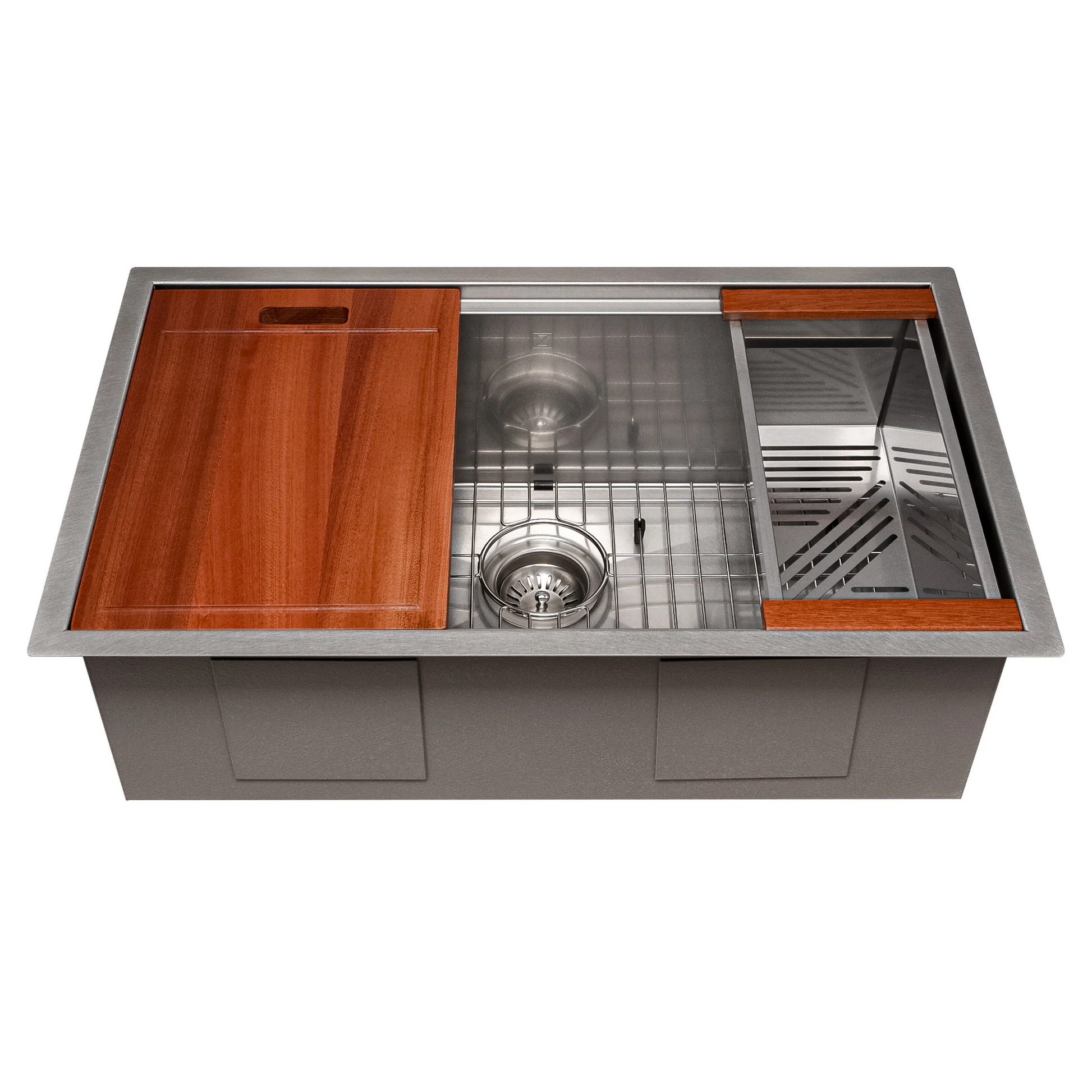 ZLINE Garmisch 30" DuraSnow Stainless Steel Undermount Single Bowl Sink With Accessories