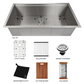 ZLINE Garmisch 33" DuraSnow Stainless Steel Undermount Single Bowl Sink With Accessories