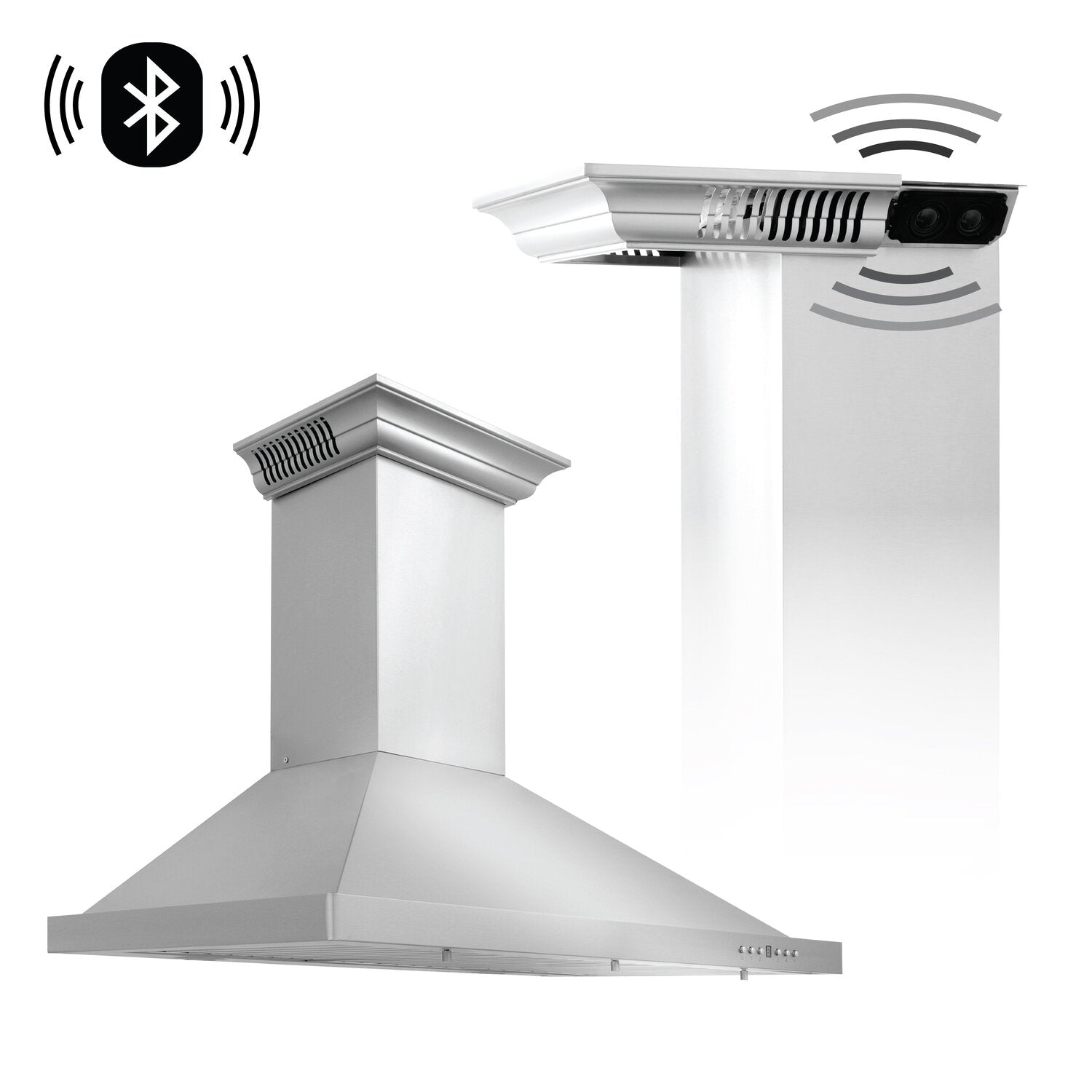 ZLINE KBCRN-BT 24" Stainless Steel Wall Mount Range Hood With Built-in CrownSound Bluetooth Speakers