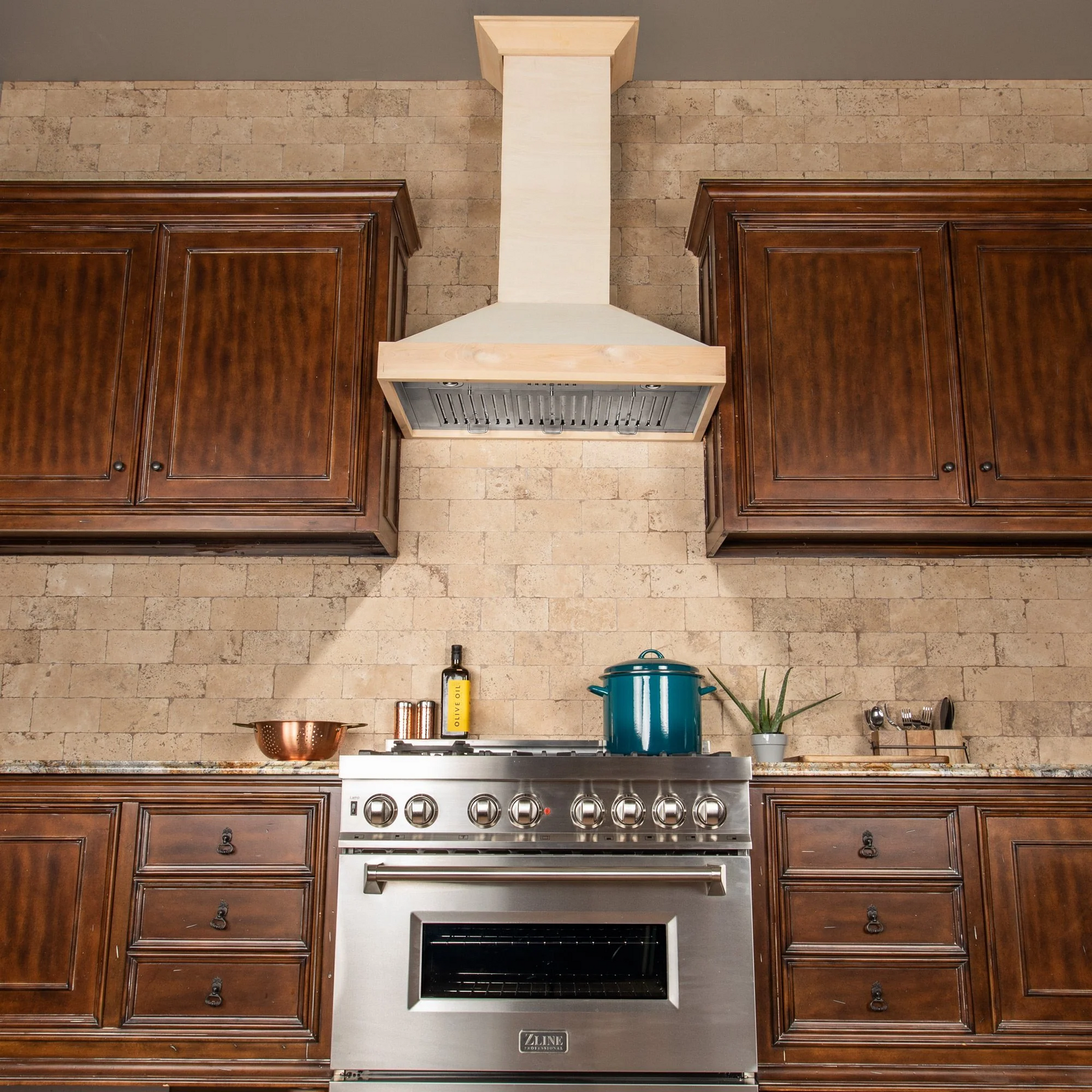 ZLINE KBUF 48" Unfinished Wooden Wall Mount Range Hood - Includes Motor