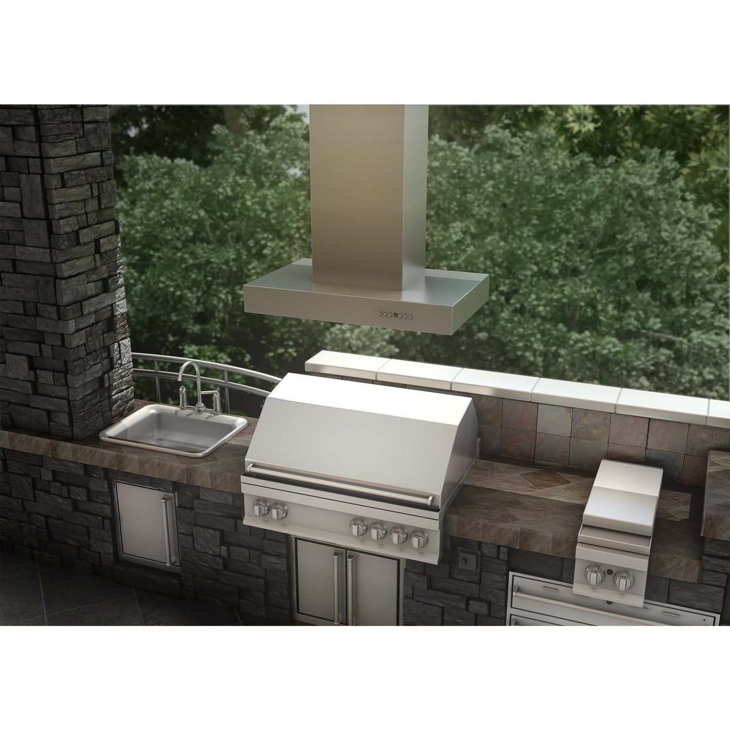 ZLINE KECOMi-304 36" Stainless Steel Outdoor Island Mount Range Hood