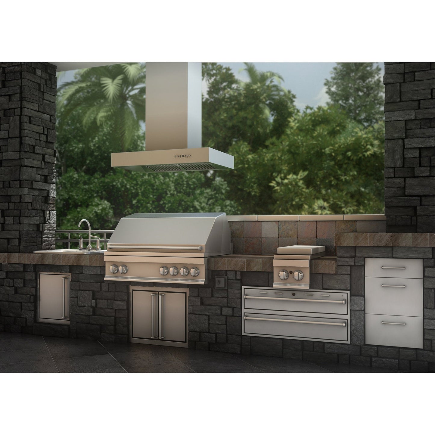 ZLINE KECOMi-304 42" Stainless Steel Outdoor Island Mount Range Hood