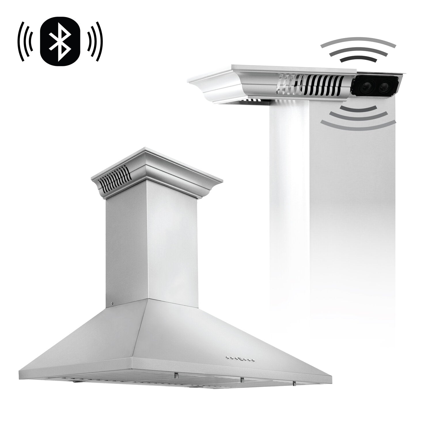 ZLINE KL2CRN-BT 30" Stainless Steel Wall Mount Range Hood With Built-in CrownSound Bluetooth Speakers