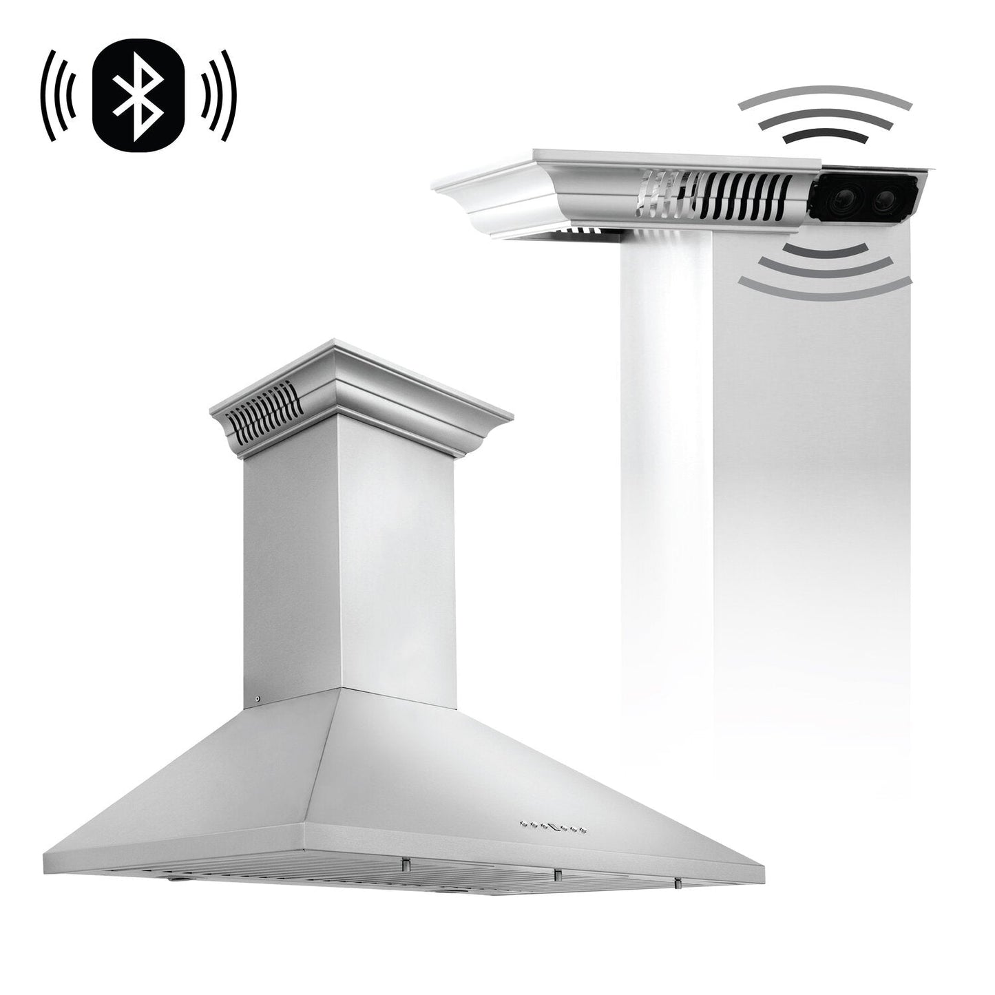 ZLINE KL2CRN-BT 42" Stainless Steel Wall Mount Range Hood With Built-in CrownSound Bluetooth Speakers