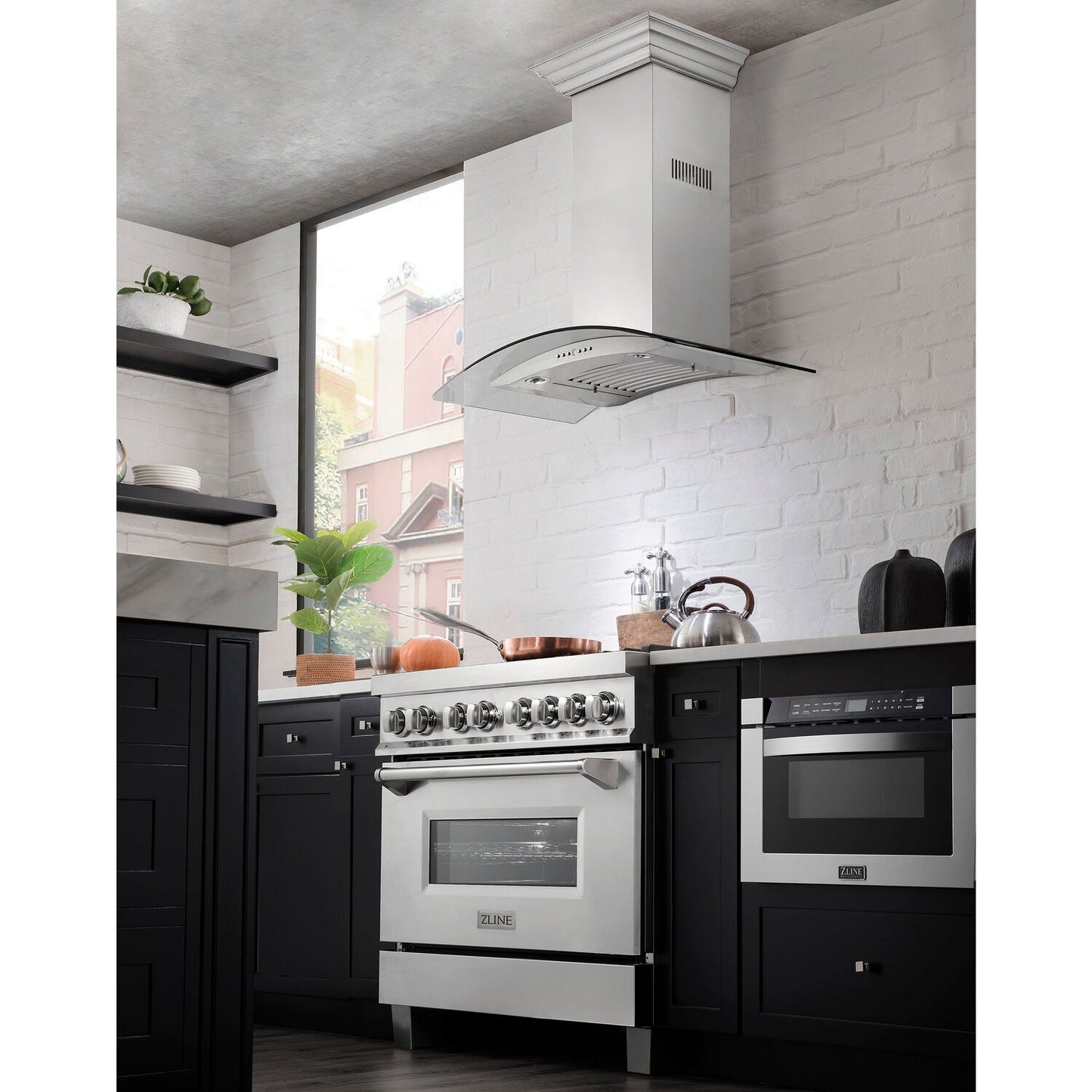 ZLINE KN4 48" Wall Mount Range Hood in Stainless Steel and Glass