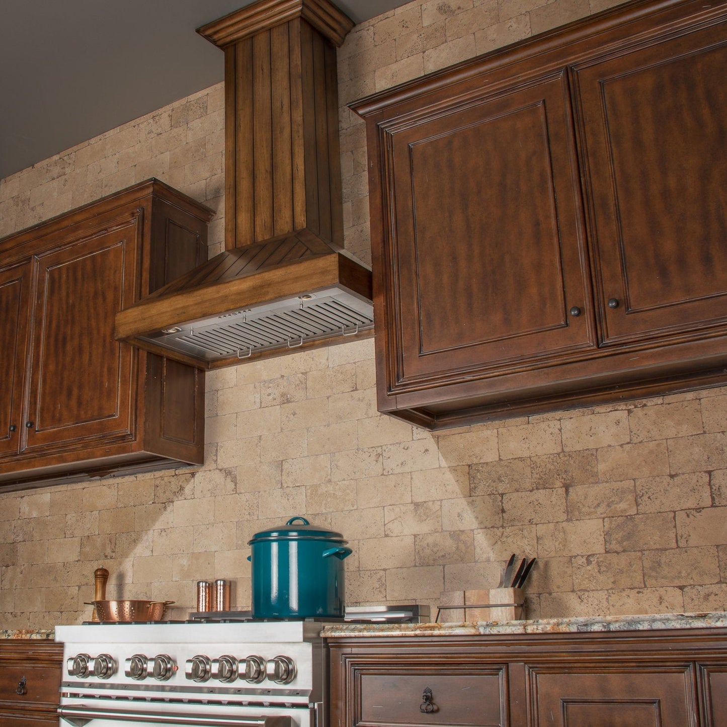 ZLINE KPLL 36" Wooden Wall Mount Range Hood in Rustic Light Finish - Includes Motor