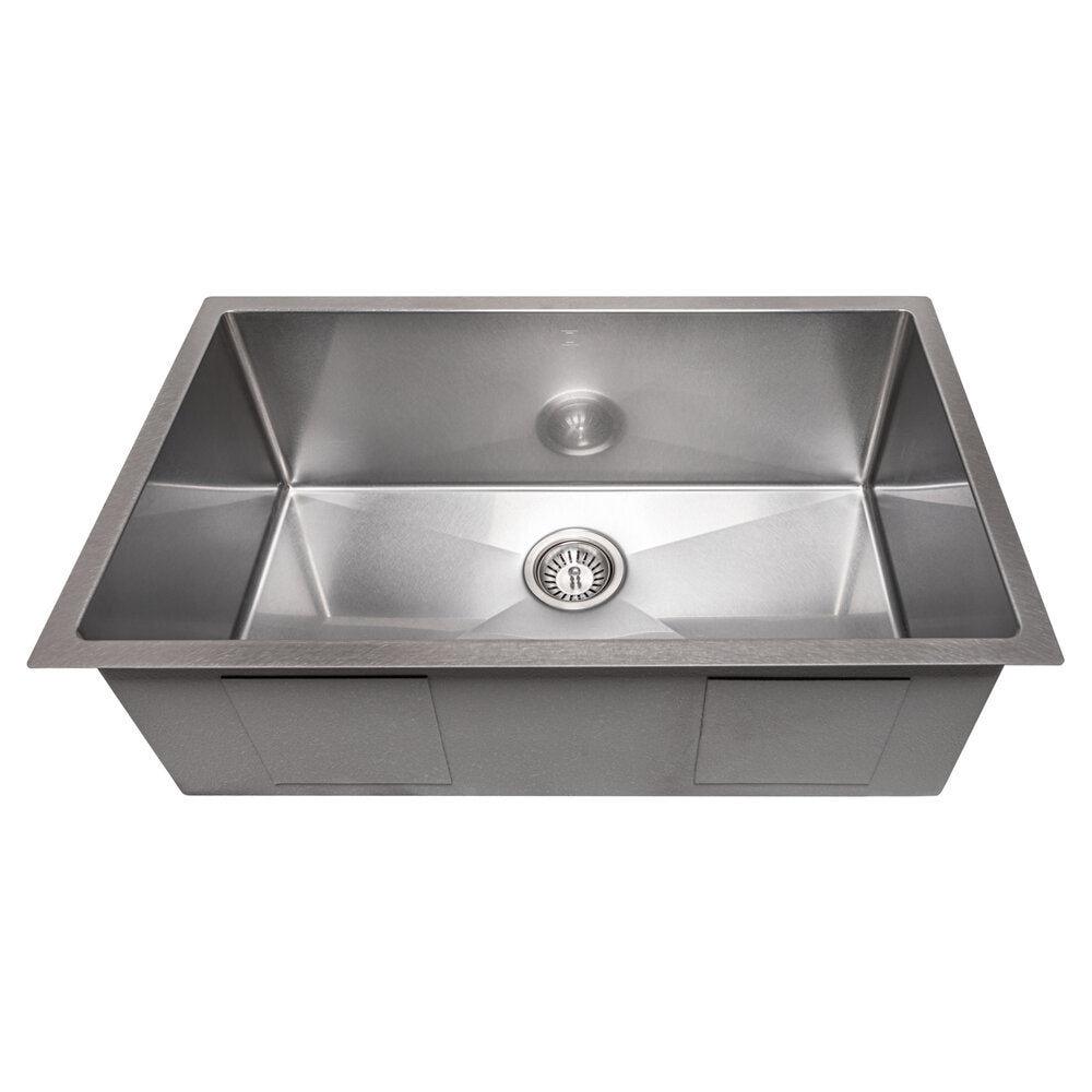 ZLINE Meribel 30" DuraSnow Stainless Steel Undermount Single Bowl Sink