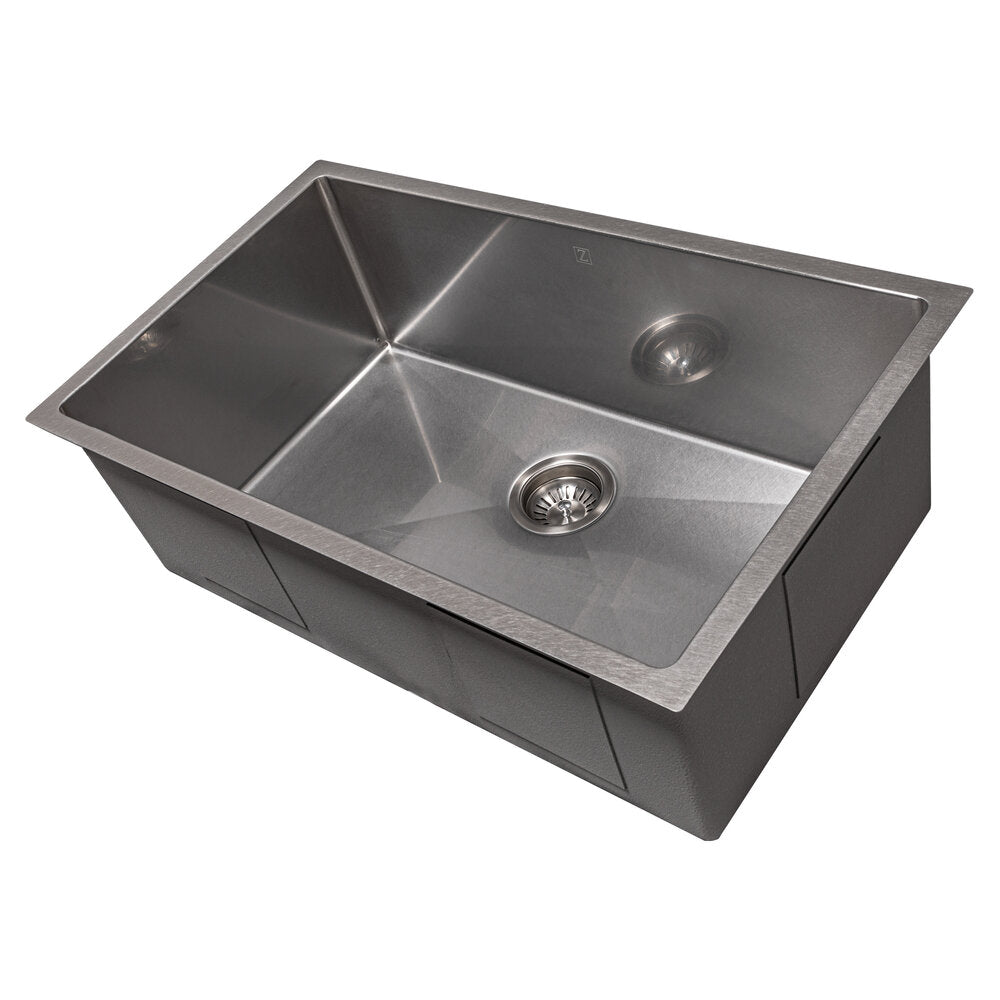 ZLINE Meribel 30" DuraSnow Stainless Steel Undermount Single Bowl Sink