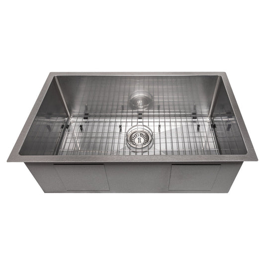 ZLINE Meribel 30" DuraSnow Stainless Steel Undermount Single Bowl Sink