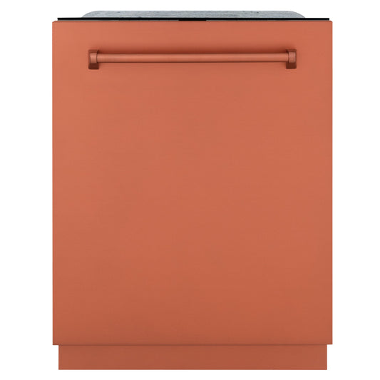 ZLINE Monument Series 24" 3rd Rack Top Touch Control Dishwasher in Copper with Stainless Steel Tub