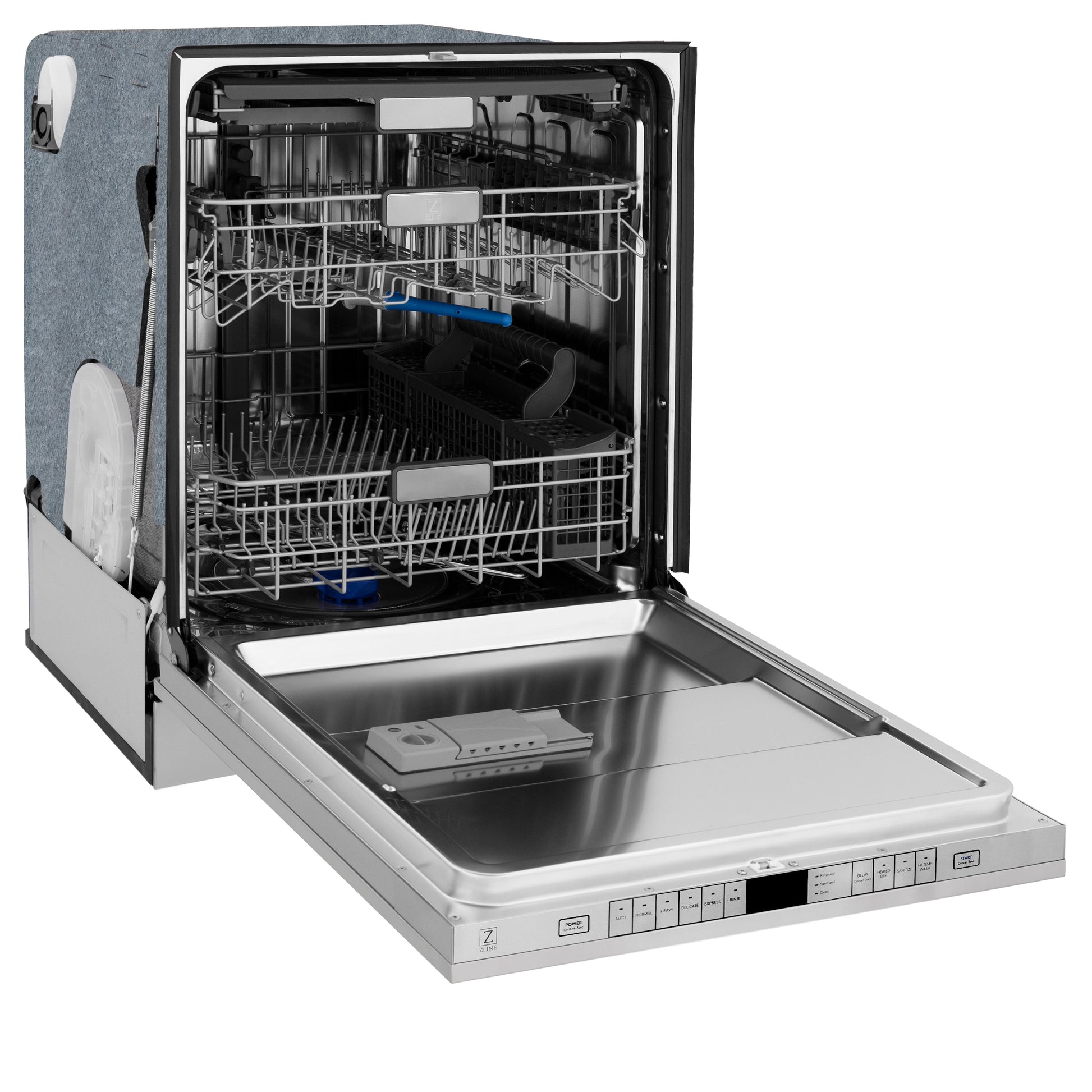 ZLINE Monument Series 24" Custom Panel Ready 3rd Rack Top Touch Control Dishwasher with Stainless Steel Tub