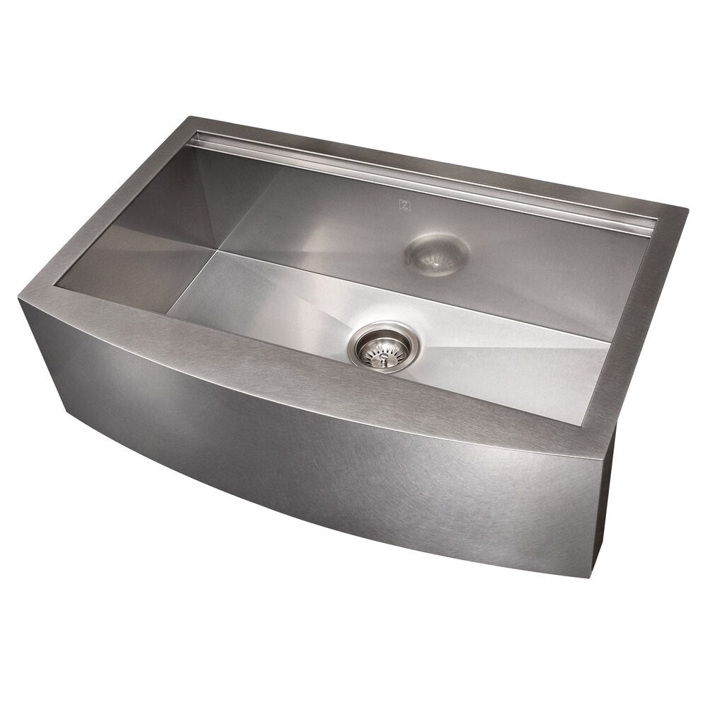 ZLINE Moritz 33" DuraSnow Stainless Steel Farmhouse Single Bowl Sink With Accessories