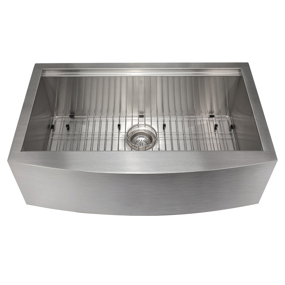 ZLINE Moritz 33" Stainless Steel Farmhouse Single Bowl Sink With Accessories