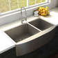 ZLINE Niseko 36" DuraSnow Stainless Steel Farmhouse Apron Mount Double Bowl Sink