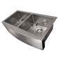 ZLINE Niseko 36" DuraSnow Stainless Steel Farmhouse Apron Mount Double Bowl Sink