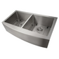 ZLINE Niseko 36" Stainless Steel Farmhouse Apron Mount Double Bowl Sink