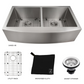 ZLINE Niseko 36" Stainless Steel Farmhouse Apron Mount Double Bowl Sink