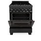 ZLINE Professional 24" Black Stainless Steel 4.6 cu.ft. 4 Gas Burner Electric Oven Range