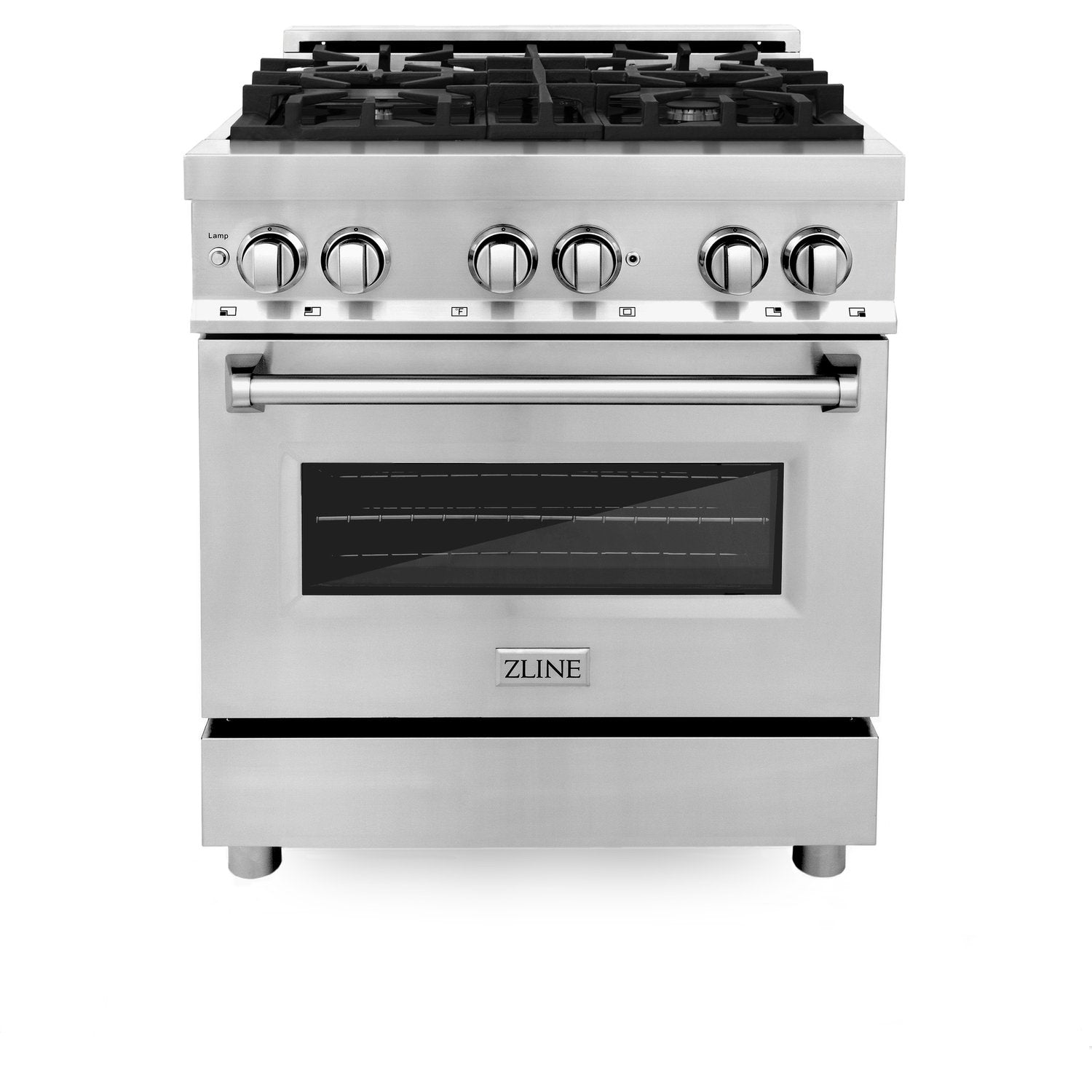 ZLINE Professional 30" 4 Gas Burner Dual Fuel Range With Red Matte Door and 4.0 cu. ft. Electric Oven