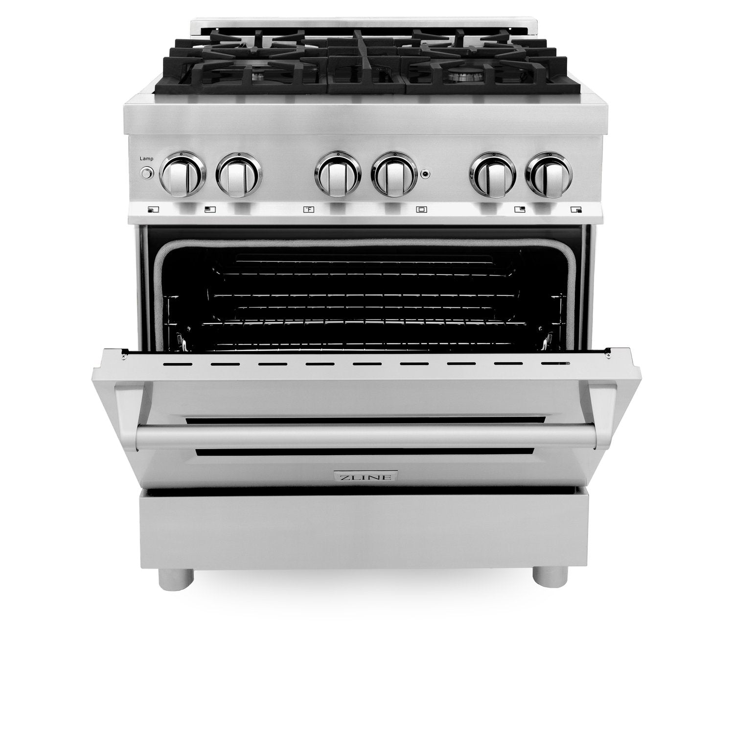 ZLINE Professional 30" 4 Gas Burner Dual Fuel Range With Red Matte Door and 4.0 cu. ft. Electric Oven