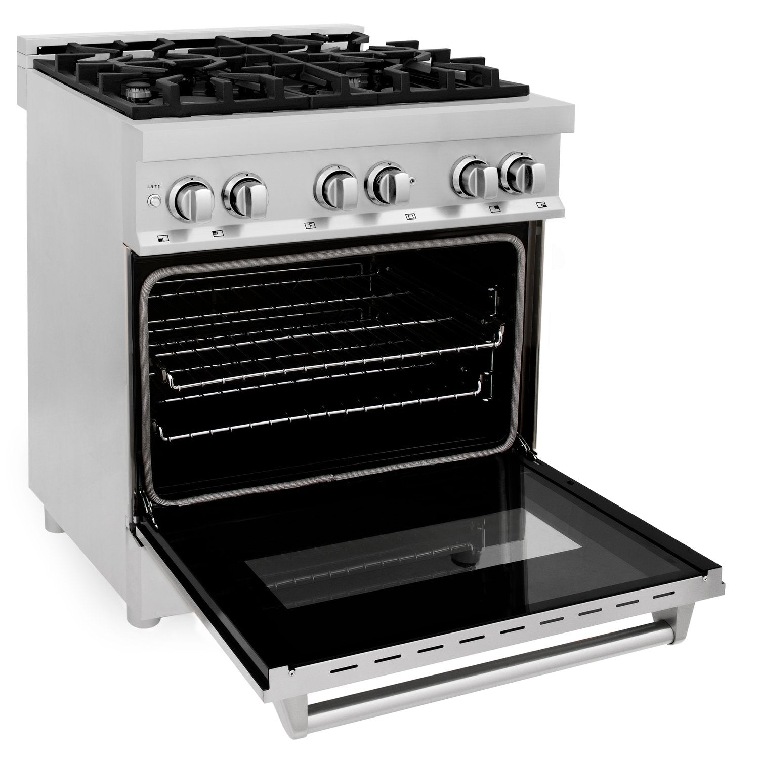 ZLINE Professional 30" 4 Gas Burner Dual Fuel Range With Red Matte Door and 4.0 cu. ft. Electric Oven