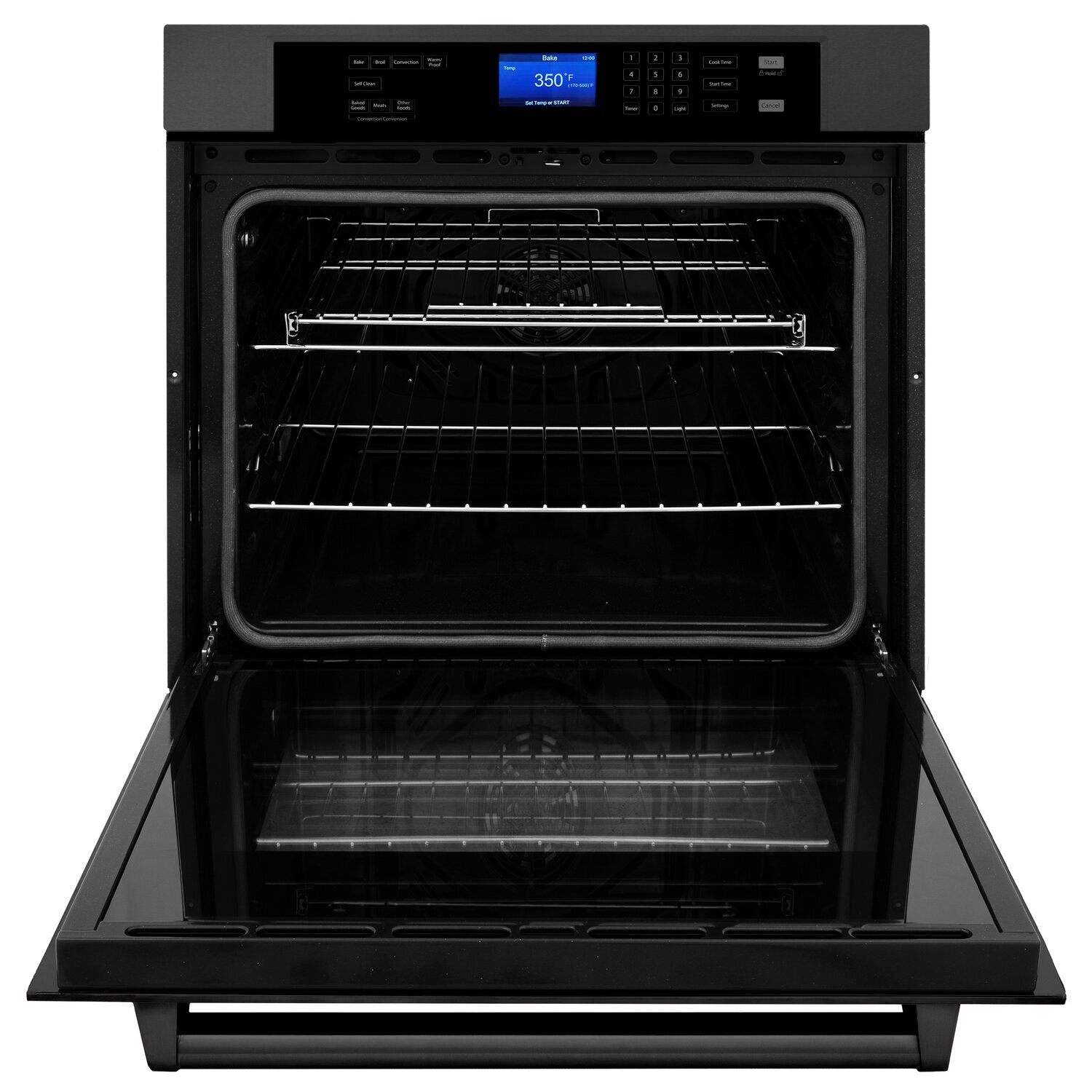 ZLINE Professional 30" Black Stainless Steel Electric Convection Single Wall Oven With Self Clean Technology