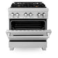 ZLINE Professional 30" DuraSnow Stainless Steel Dual Fuel Range With 4 Brass Burners 4.0 cu. ft. Electric Oven