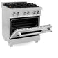 ZLINE Professional 30" DuraSnow Stainless Steel Dual Fuel Range With 4 Brass Burners 4.0 cu. ft. Electric Oven