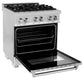 ZLINE Professional 30" DuraSnow Stainless Steel Dual Fuel Range With 4 Brass Burners 4.0 cu. ft. Electric Oven