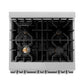ZLINE Professional 30" DuraSnow Stainless Steel Dual Fuel Range With 4 Brass Burners 4.0 cu. ft. Electric Oven