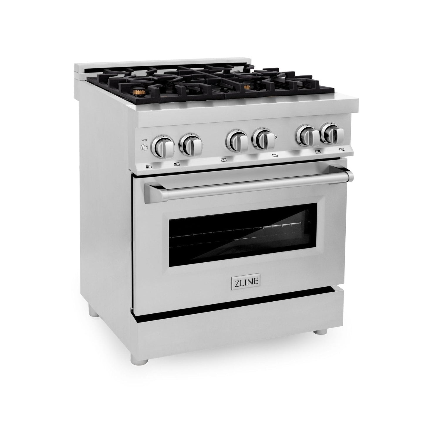 ZLINE Professional 30" Stainless Steel Dual Fuel Range With 4 Brass Burners and 4.0 cu. ft. Electric Oven