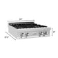 ZLINE Professional 30" Stainless Steel Porcelain Top 4 Burner Gas Rangetop