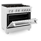ZLINE Professional 36" DuraSnow Stainless Steel Dual Fuel Range With 6 Brass Burners and 4.6 cu. ft. Electric Oven