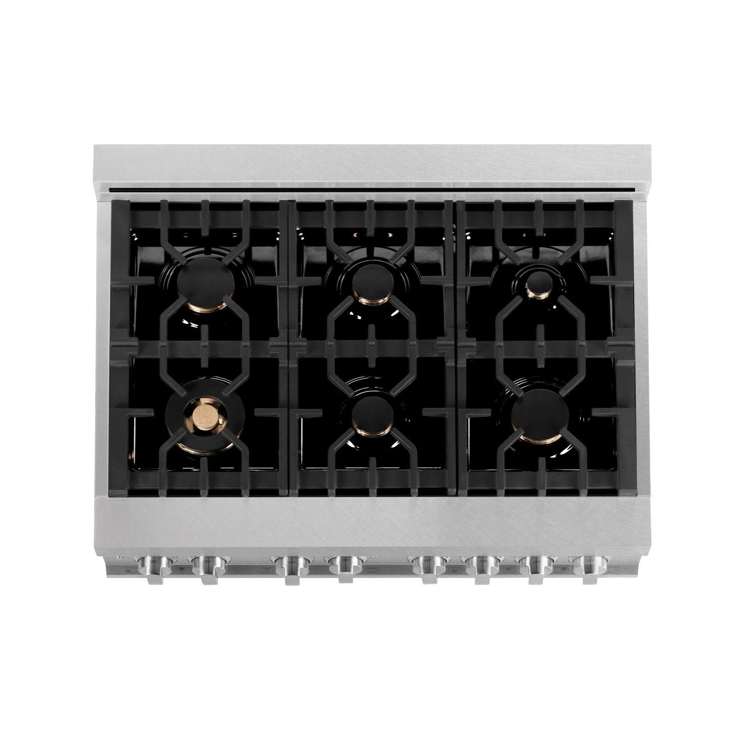 ZLINE Professional 36" DuraSnow Stainless Steel Dual Fuel Range With 6 Brass Burners and 4.6 cu. ft. Electric Oven