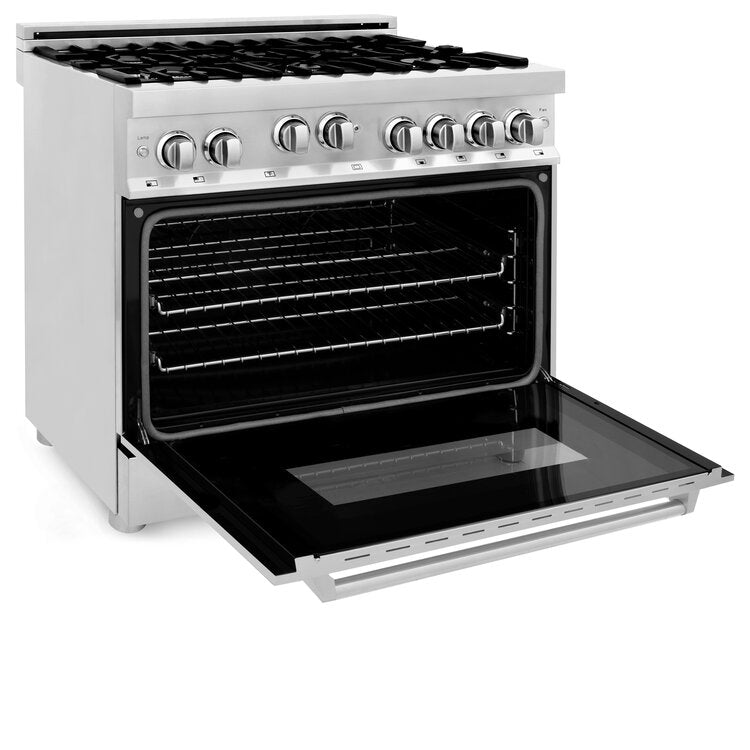 ZLINE Professional 36" Stainless Steel 6 Burner Gas Range with 4.6 cu. ft. Gas Oven