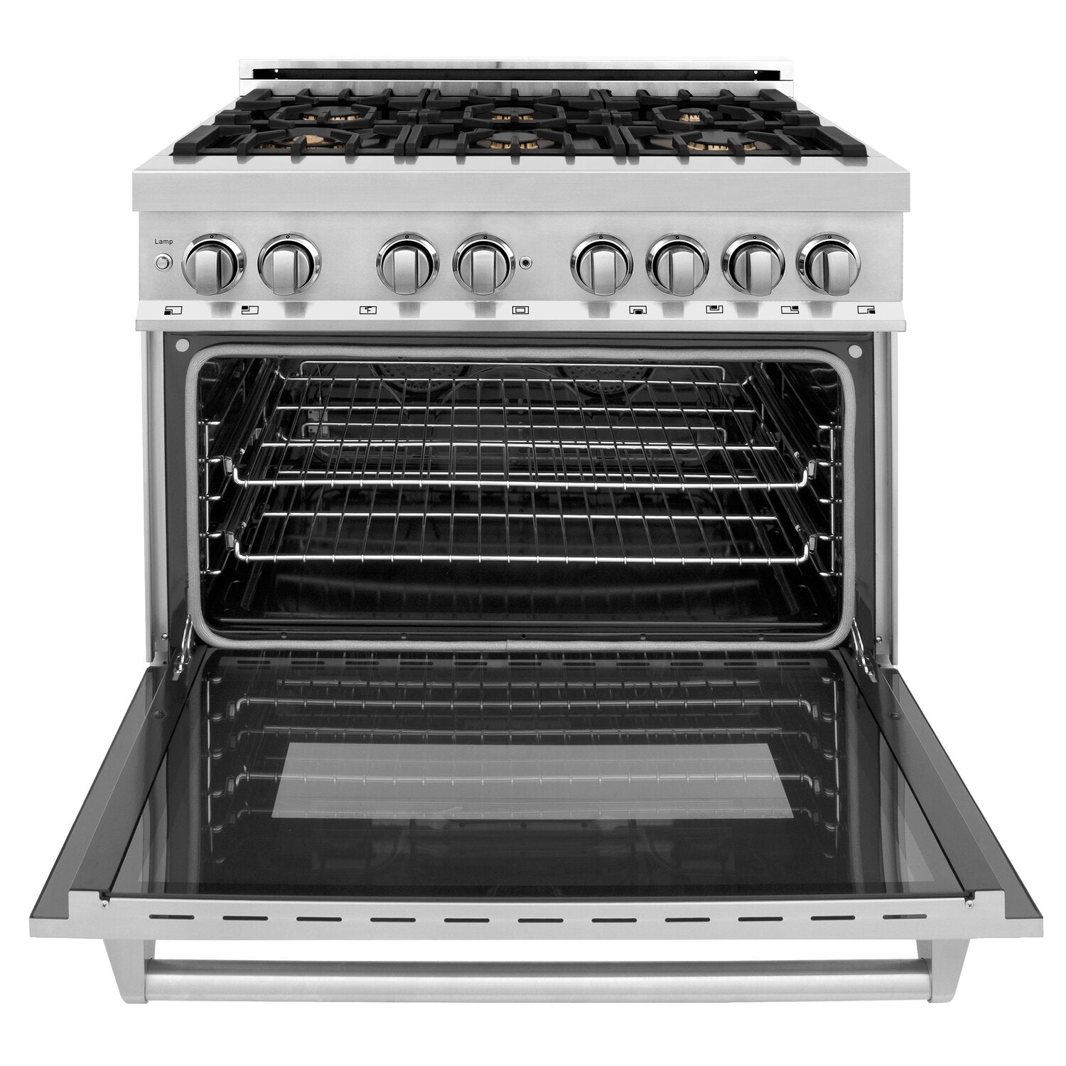 ZLINE Professional 36" Stainless Steel Dual Fuel Range With 6 Brass Burners and 4.6 cu. ft. Electric Oven