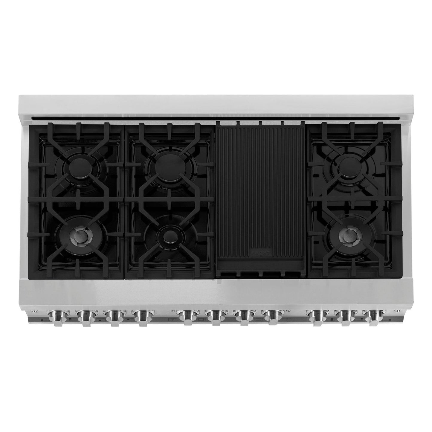 ZLINE Professional 48" 7 Burner Dual Fuel Range With Red Gloss Door and 6.0 cu. ft. Electric Oven