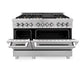 ZLINE Professional 48" DuraSnow Stainless Dual Fuel Range Steel With 7 Brass Burners and 6.0 cu. ft. Electric Oven