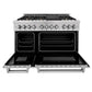 ZLINE Professional 48" DuraSnow Stainless Dual Fuel Range Steel With 7 Brass Burners and 6.0 cu. ft. Electric Oven