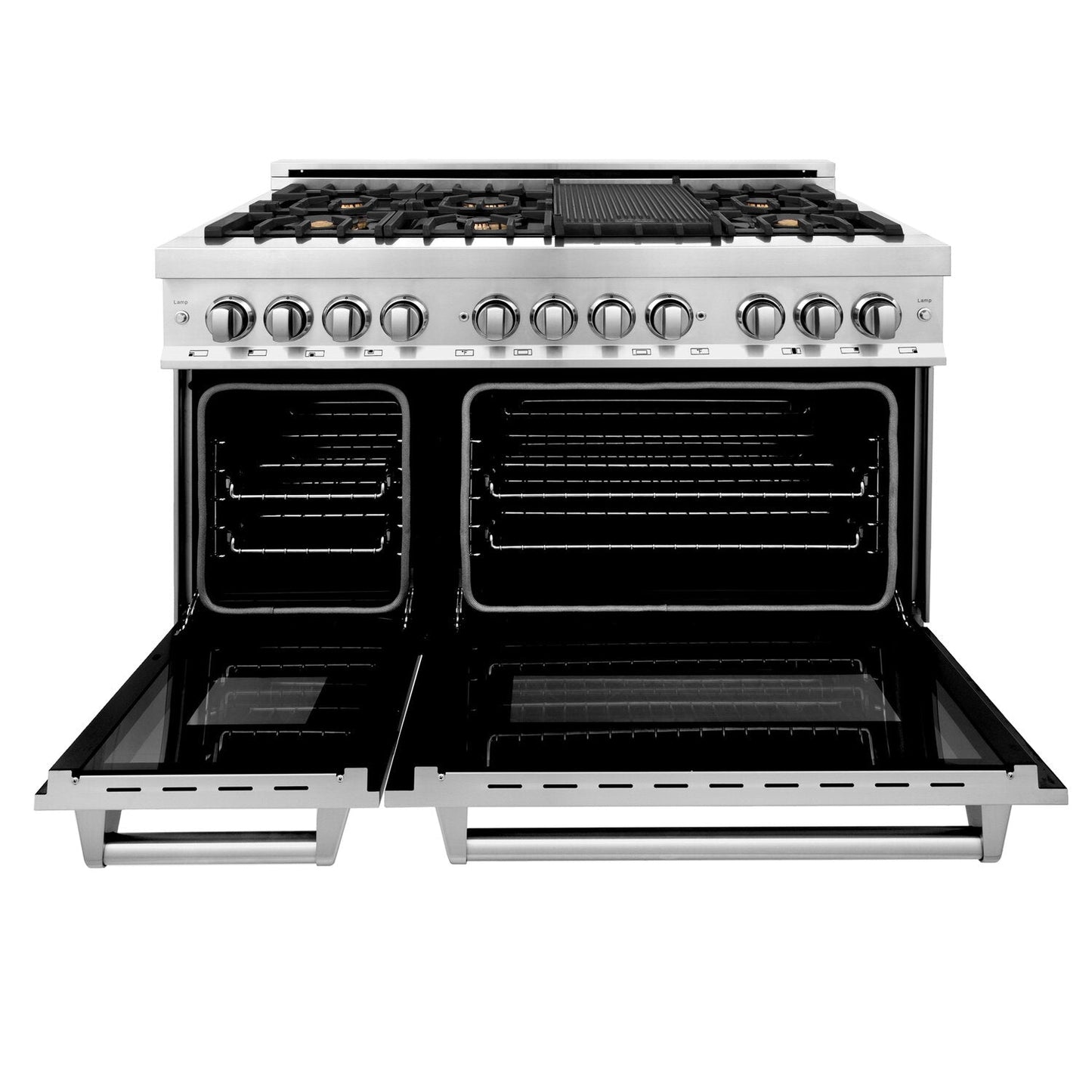 ZLINE Professional 48" Stainless Steel Dual Fuel Range With 7 Brass Burners and 6.0 cu. ft. Electric Oven