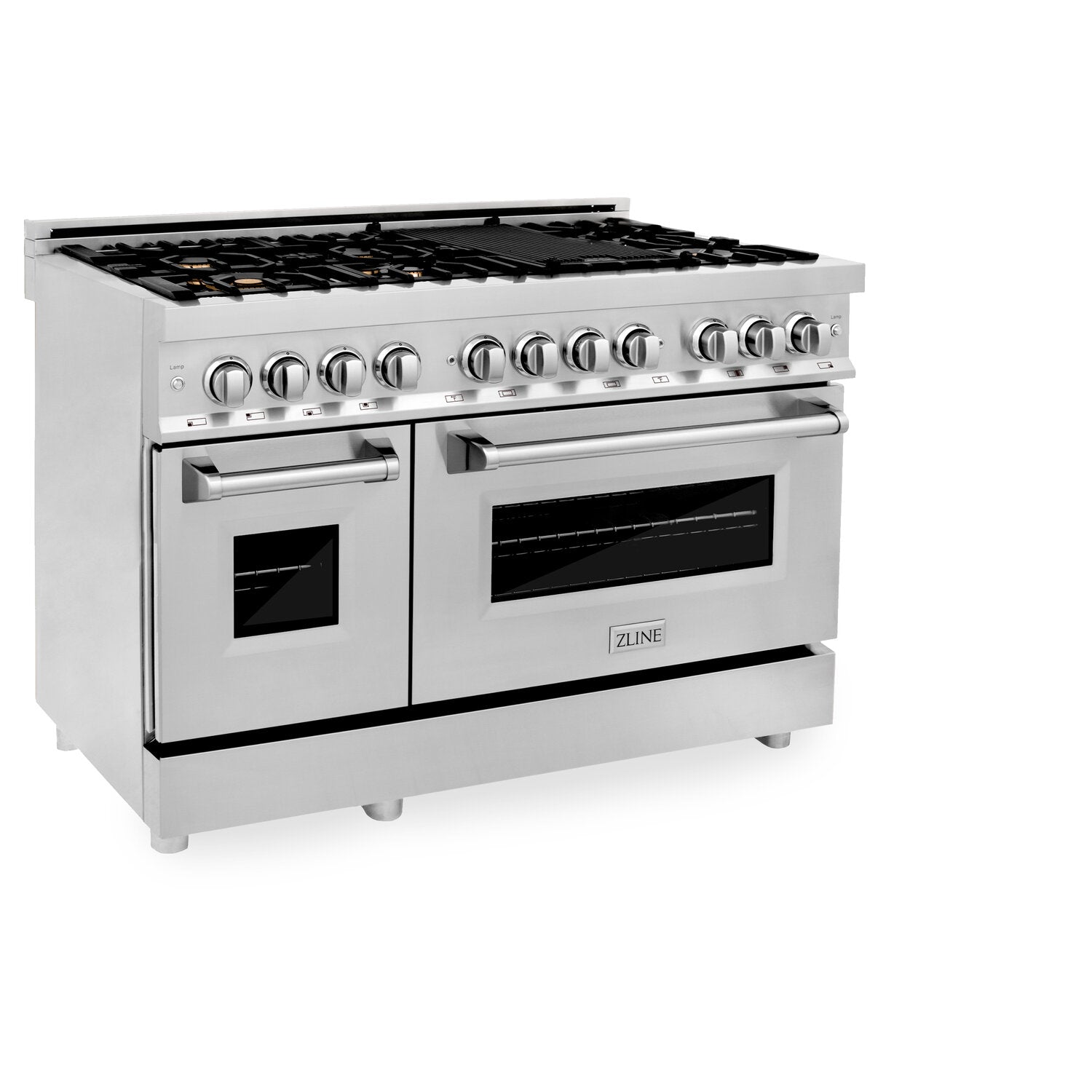 ZLINE Professional 48" Stainless Steel Dual Fuel Range With 7 Brass Burners and 6.0 cu. ft. Electric Oven