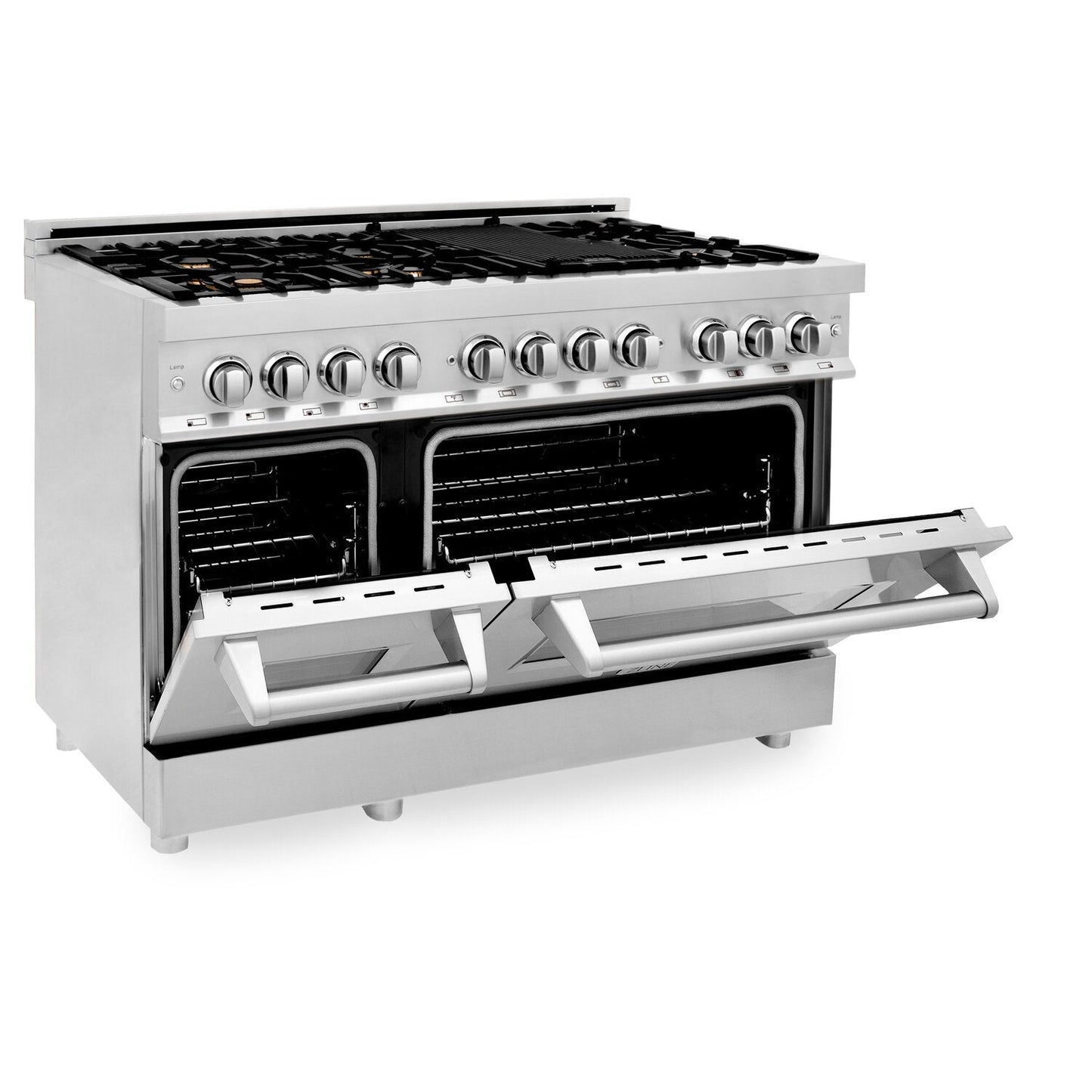 ZLINE Professional 48" Stainless Steel Dual Fuel Range With 7 Brass Burners and 6.0 cu. ft. Electric Oven