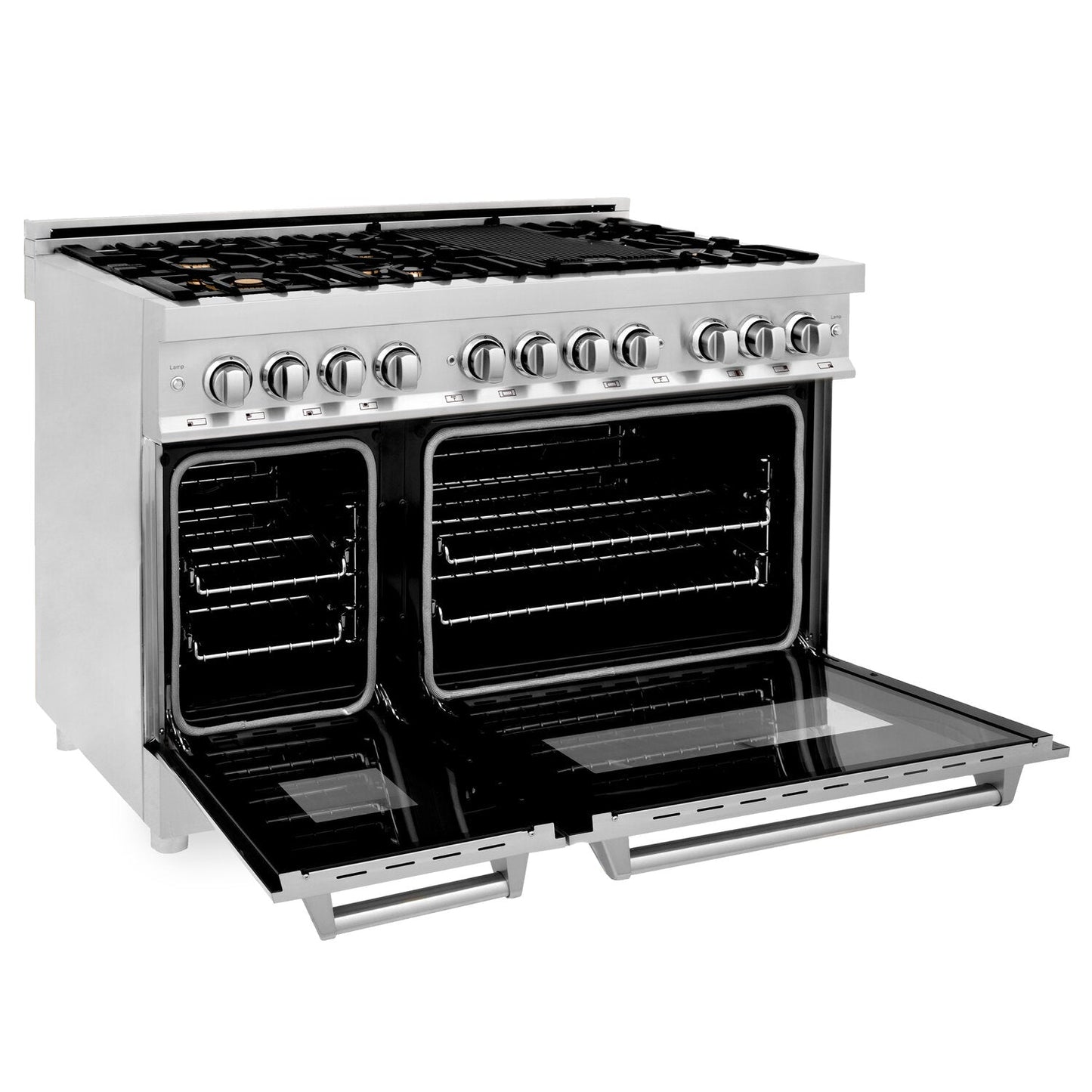 ZLINE Professional 48" Stainless Steel Dual Fuel Range With 7 Brass Burners and 6.0 cu. ft. Electric Oven